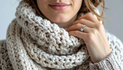 Cozy Knitted Scarf Close-Up Showcasing Elegance and Comfort in Fashion Accessories and Apparel