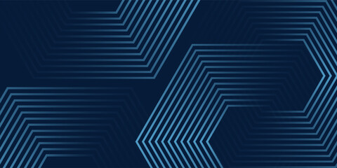 Abstract dark blue background with shiny geometric lines.