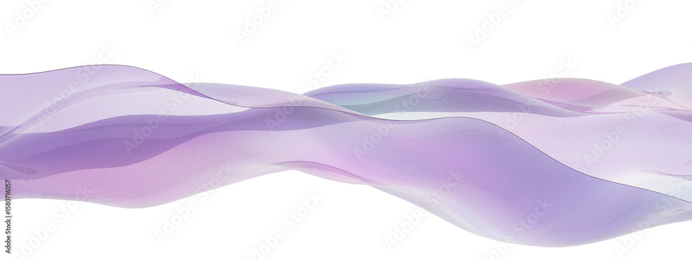 Canvas Prints 3d glass wave with liquid holographic effect and iridescent gradient background. abstract fluid shap
