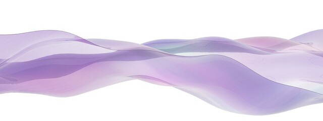 3D glass wave with liquid holographic effect and iridescent gradient background. Abstract fluid shape with transparent ribbons and dynamic light reflections. Futuristic geometric design in blue pink.