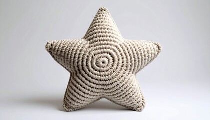 Cozy Textured Star-Shaped Pillow for Home Decor and Comfort in Neutral Tones and Soft Materials
