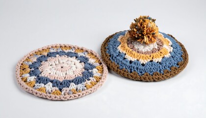 Unique Handcrafted Crochet Coasters Featuring Bright Colors and Patterns for Home Decor