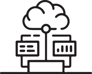 Cloud computing concept vector icon set for business and technology illustration