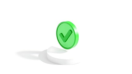 A minimalist green checkmark symbolizing approval and trust in a corporate environment.