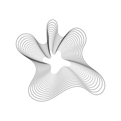 Wave Organic Shape Abstract Lines. Sound Wave Pattern. Music Pulse Effect icon. Vector illustration. isolated on white and black background. EPS 10