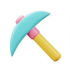 3d pickaxe tool isolated on white background