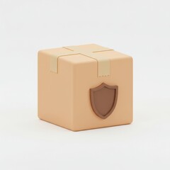 3d secure package icon isolated on white background