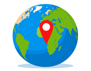 Globe with Location Pin – Geography Learning Icon 