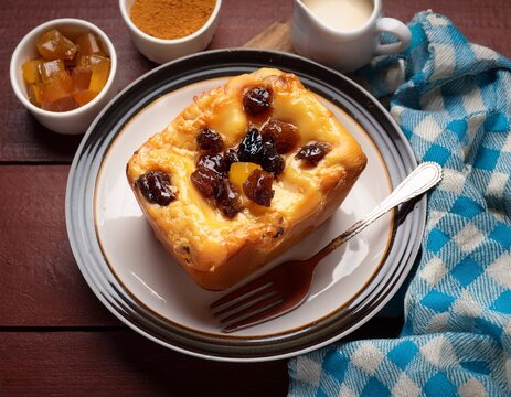 capirotada a bread pudding made with cheese raisins and piloncillo syrup