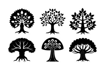 Sacred Tree Silhouettes Vector Set – Bodhi & Banyan