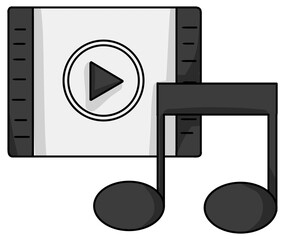 music media player illustration isolated on transparent background