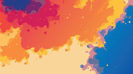 Abstract watercolor painting featuring a blend of vibrant colors and fluid shapes in a dynamic design