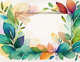 abstract watercolor frames in natural shapes
