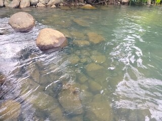 water flowing over rocks