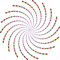 Radial Burst Abstract Composition with Cyan and Blue Dots