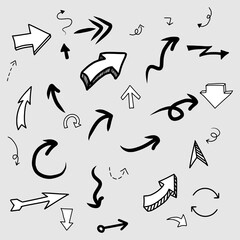 

Hand Drawn Arrow Sketch Collection on Light Background