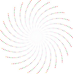 Radial Burst Abstract Composition with Cyan and Blue Dots	