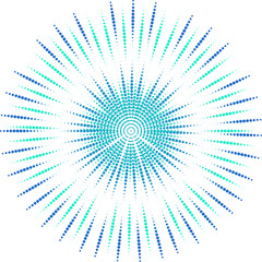 Abstract Radial Burst of Dots Halftone