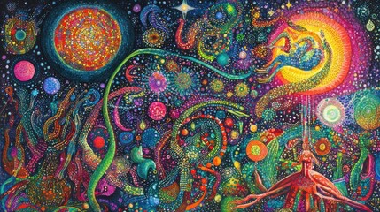 Vibrant cosmic scene