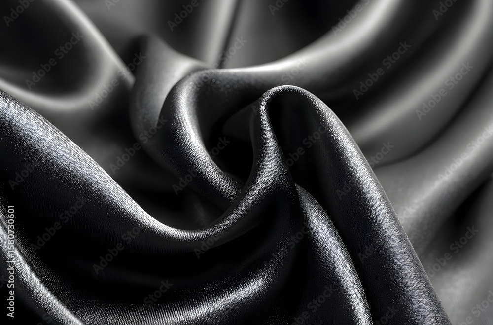 Poster black gray satin dark fabric texture luxurious shiny that is abstract silk cloth background with pat