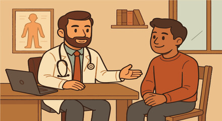 Healthcare Consultation: A healthcare professional attentively consults with a patient in a medical environment, fostering trust and promoting well-being.