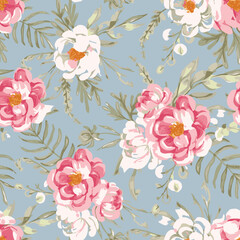 Art vintage abstract floral watercolors effect pattern