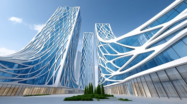 Colorful Skyscraper Design with Fractal Glass Elements in Paris