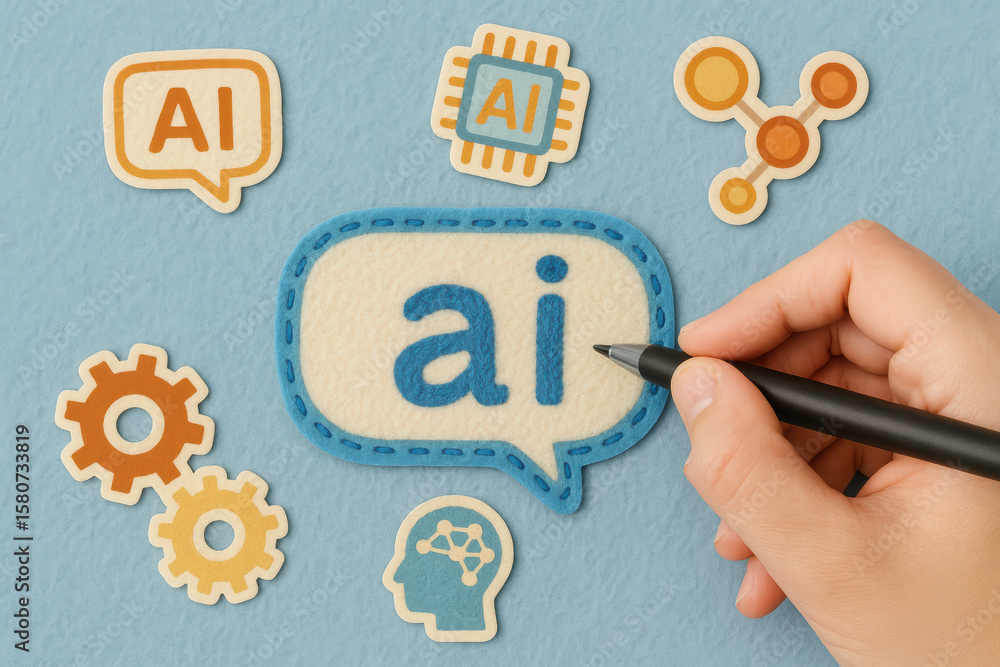 Poster a creative illustrates concepts artificial intelligence and innovation within a technical and neural