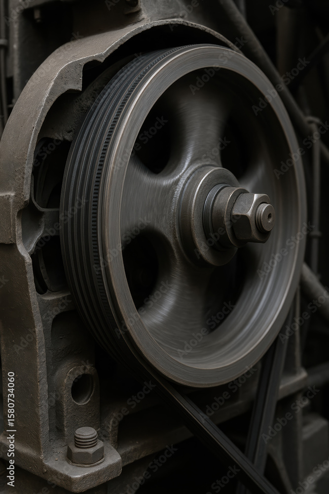 Aufkleber efficient mechanical motion drives industrial processes by transferring power through a rotating pul