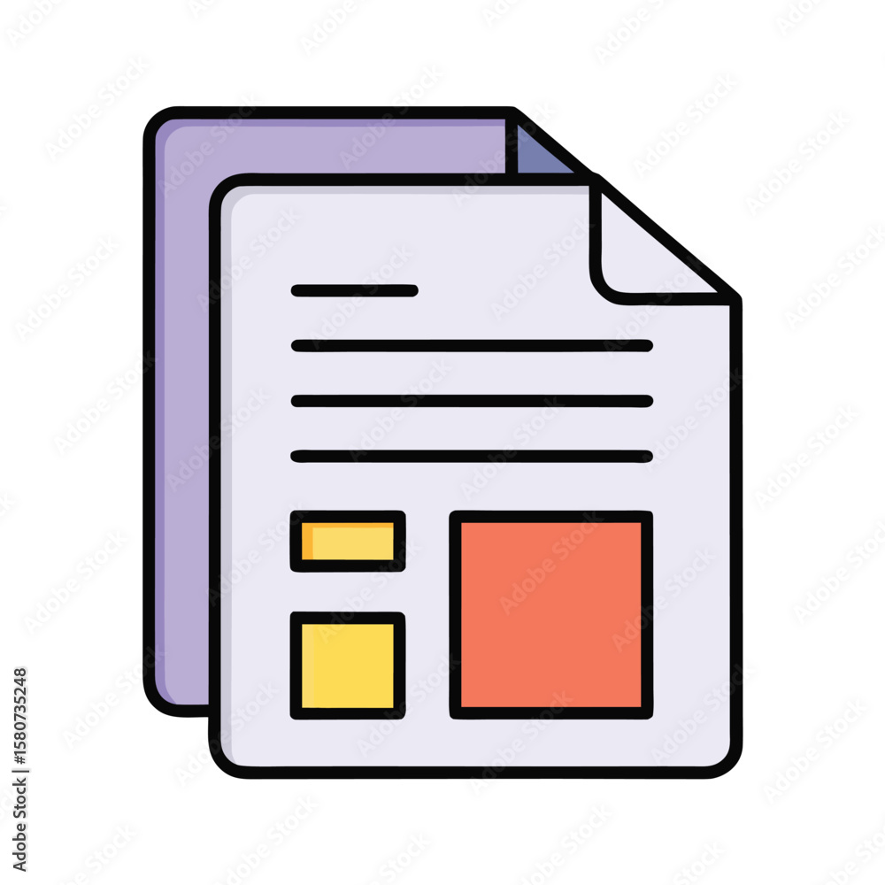 Poster layered documents with colorful blocks and text lines file files