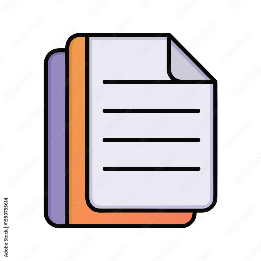 Poster stacked documents with lines paper pages