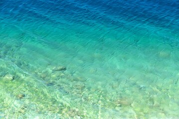 Blue sea surface in nuances summer background