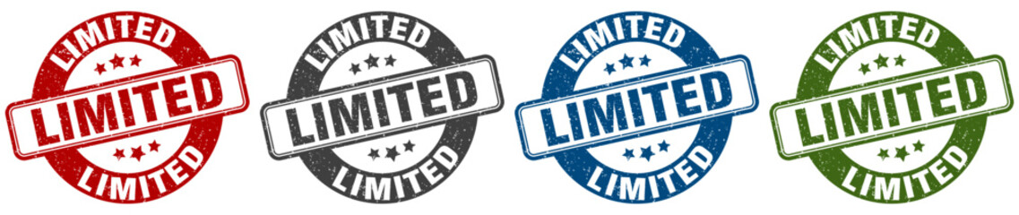 limited stamp. limited round stamp set isolated on white background