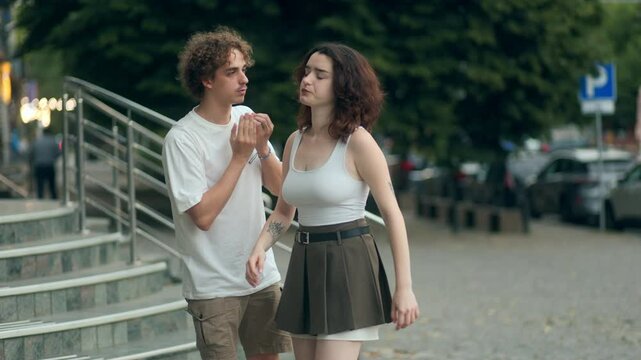 He tries to fix things but she is walking away relationship on the edge