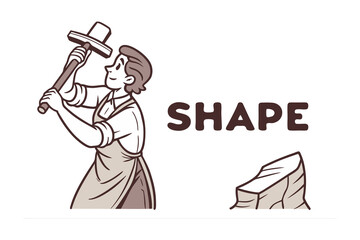 Muscular man flexing biceps next to a warrior holding a spear with the word siap in bold teal letters