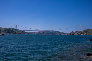 Bosphorus Bridge Connecting Continents in Istanbul