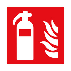Fire extinguisher. Red sign. Fire fighting equipment sign. Location of portable fire extinguisher....