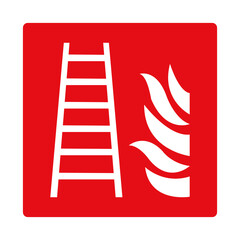 Fire escape sign. Red sign. Fire safety equipment sign. Designation of the location of the fire...