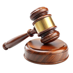 Fototapeta premium Realistic Wooden Gavel for Law and Justice – Transparent Background Legal Icon