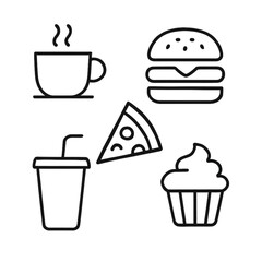 フードとドリンクアイコンセット｜Food and Drink Icon Set