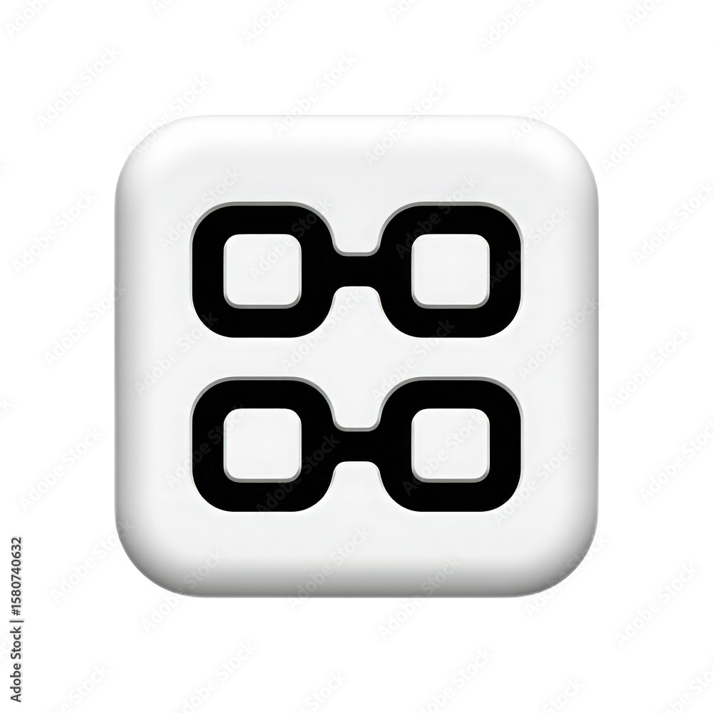 Poster icon of two overlapping squares representing connectivity and modern digital themes in clean minimal