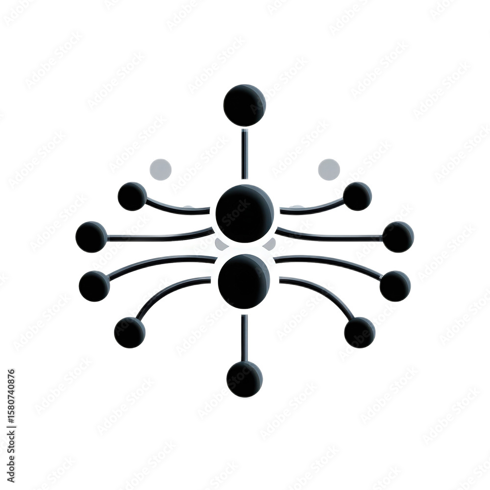 Poster abstract sphere and line design representing network and connection in a modern digital environment 