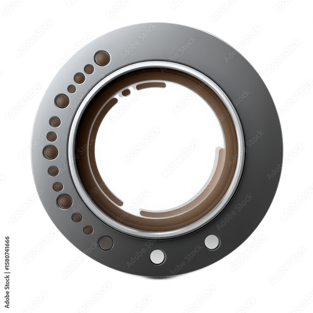 Poster sleek circular interface design featuring smooth textures and soft colors for modern digital applica