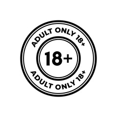 Minimalist 18 Plus Label Icons for Age Restriction