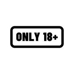 Minimalist 18 Plus Label Icons for Age Restriction