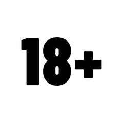 Minimalist 18 Plus Label Icons for Age Restriction
