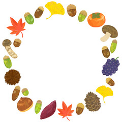 秋 フレーム デザイン 円形 ベクター素材