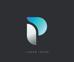 Initial P logo design template