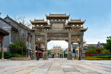 Ancient Chinese Archway in a Historic Town