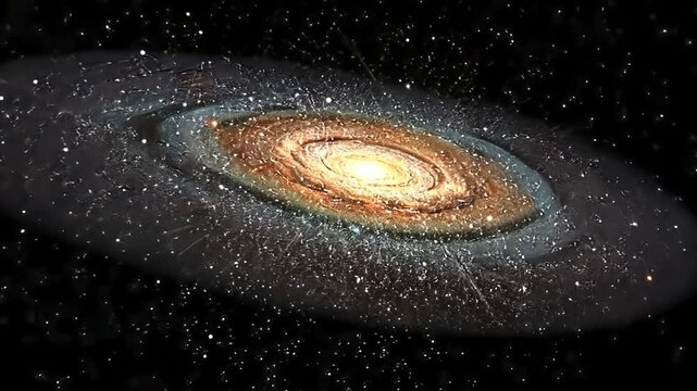 Cosmic Swirl An Astounding View of a Galaxy's Vast Expanse and Celestial Brilliance in the Dark Void